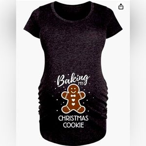 Size Lg Maternity Christmas Shirt in Black.